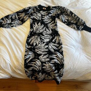 FARM Rio Black and white sweater dress